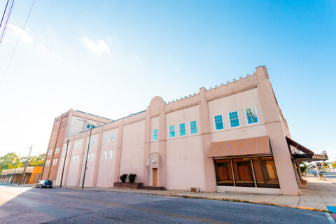 The Lyric Square facade in daylight, Anniston, Alabama